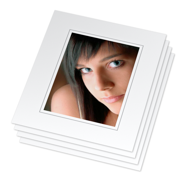 Einzelpassepartout Offsetdruck grau