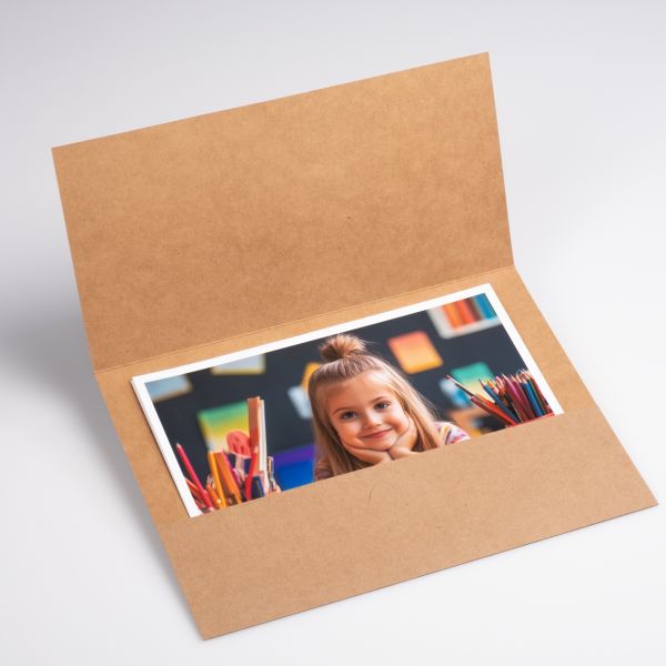 Portraitmappe für 15x21 Lagerware - Kraftpapier -
